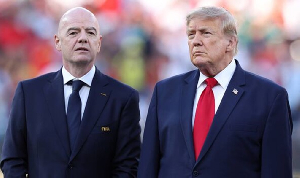 FIFA President Gianni Infantino (left) with US President Donald Trump