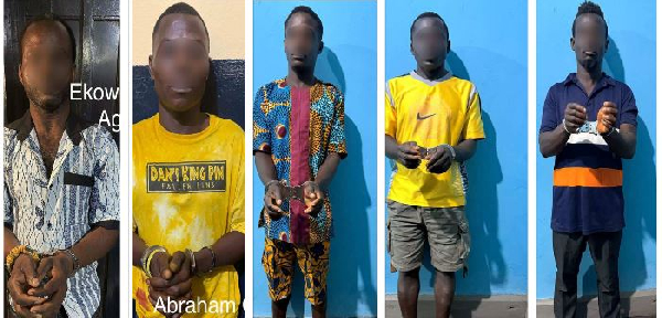 The five suspects are currently in police custody assisting with investigations.