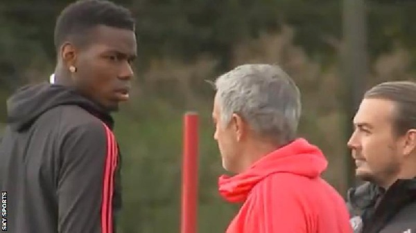 Pogba face off with Mourinho at training