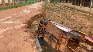 According to residents, the ditch was caused by an abandoned road project