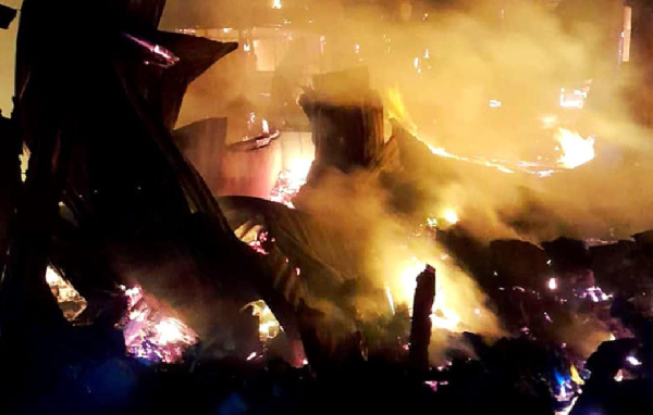 The fire destroyed one bedroom at Breman Essiam in the Central Region of Ghana