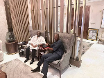 Afenyo-Markin and Dr Bawumia in a hearty conversation after he visited him at his residence
