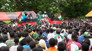 President John Mahama addressing an NDC rally (file photo)