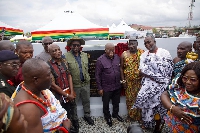 Akufo-Addo at sod-cutting of Pokuase Housing Project
