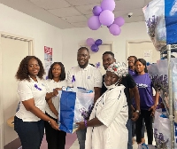 The team donated 30 purple baskets