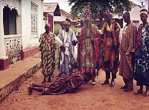 Demonstration of respect to elders in African setting