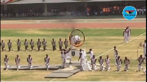 The men displaying their skills at the 62nd independence anniversary celebrations