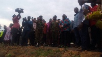 President Akufo-Addo at the scene of the crime at Denkyira-Boasi