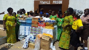 GBC Ladies making the presentation to prison officers at the Sekondi Female Prisons