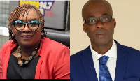 A photo collage of Kwaku Sarpong Asiedu and Mavis Hawa Koomson