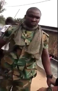 Military man seen bullying a civilian