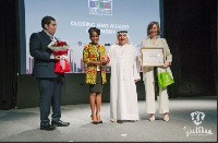 Aurelia Attipoe (2nd from left) winner of 3rd Annual Youth Global Forum