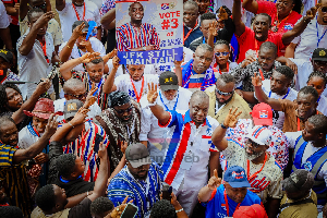 Delegates of the NPP gather at the Baba Yara Sports Stadium in Kumasi