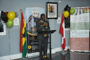 Peter Kobina-Taylor, Consul General, Ghana Consulate, Toronto making the announcement