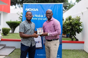 Gilbert Asante received a brand new Nokia 7 Plus from HMD Global