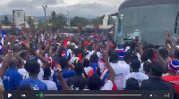 A scene from Dr. Mahamudu Bawumia's arrival in the Upper Denkyira East Constituency