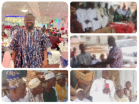 Richard Agyare in a photo collage with some members of the Muslim and Christian communities