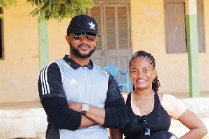 Yaw Ampofo Ankrah with the founder of Martha's compassion Jasmin Baidoo