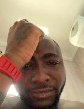 Davido in tears