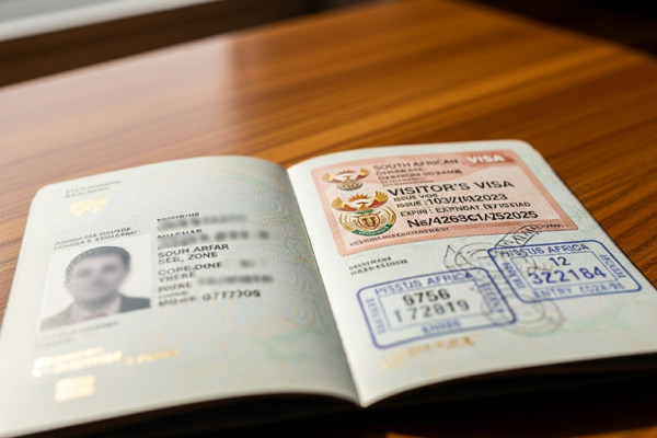 A file photo of a stamped passport