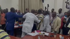 Chaos erupted during the vetting of Minister of Foreign Affairs, Samuel Okudzeto Ablakwa