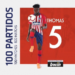 Partey has played 100 games for Atletico Madrid
