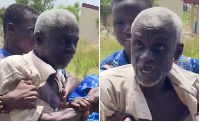 An elderly man was seen furious following the demolition of his building