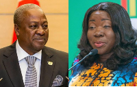 President John Dramani Mahama (left) and Elizabeth Ofosu-Adjare, Minister for Trade, Agribusiness