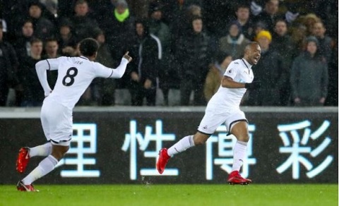 Jordan Ayew was very impressive in Swansea's victory over Liverpool