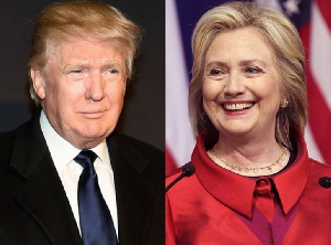 Enhanced photo of Donald Trump (L) and Hillary Clinton