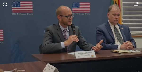 US officials at the press briefing in Accra