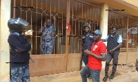 Police at the Hajia Seidu's office