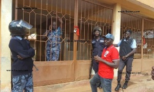 Police at the Hajia Seidu's office