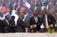 GBA President in a handshake with President Akufo-Addo