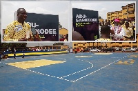 The newly built basketball court for POJOSS