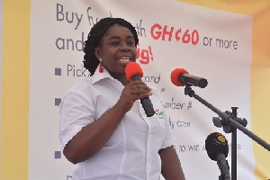 Mrs Mercy Amoah delivering a speech on behalf of the Manging Director of Vivo Energy Ghana