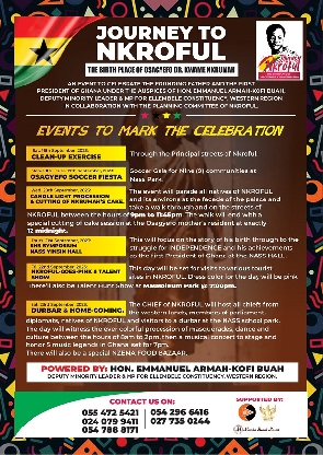 Program outline toward the celebration of Kwame Nkrumah at Nkroful