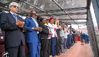 Dignitaries at the VIP of the refurbished Accra Stadium, during the game