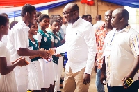Dr. Kingsley Agyemang with some of the students at the event
