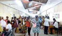 Patients at a hospital in Accra