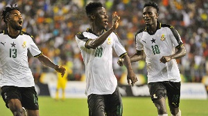 Winful Cobbinah celebrates his goal