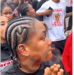 ‘Mahama free Abu’ – Watch as Abu Trica’s wife, supporters launch campaign for his release