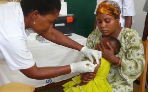 The vaccine trains the immune system to attack the malaria parasite