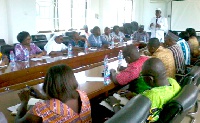 Mr Rockson Bukari, Upper East Regional Minister (standing) addressing the Chass members