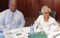 President Mahama with the late Dr. Mary Grant