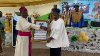 Speaker of Parliament Alban Bagbin [R]