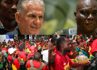 Images from the Accra Interntional Airport during Carlos Queiroz's arrival