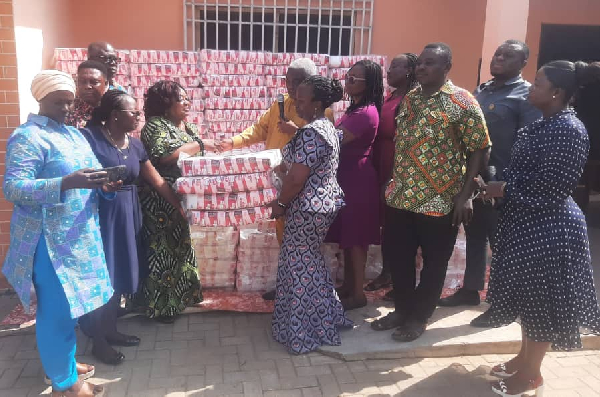 Government has presented sanitary pads to public schools in Ledzokuku Municipality