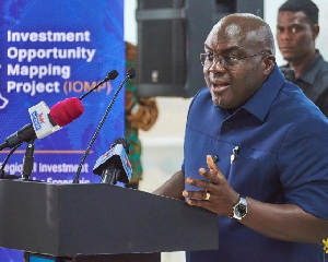 The Chief of Staff, Julius Debrah speaking at the launch