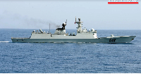 A Chinese People's Liberation Army Navy vessel transits the Gulf of Aden